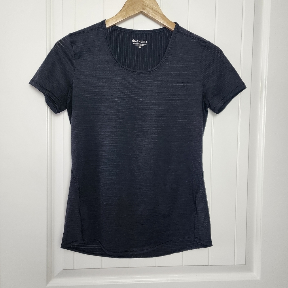 Athleta Black Breezy Activewear Scoop Neck Women's Top  Size S